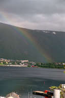 Regenbogen über Tromsø