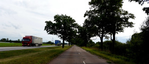 Lettische Straße mit alter Allee als Radweg